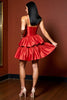 Load image into Gallery viewer, Red A Line Tiered Short Satin Prom Dress