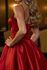 Load image into Gallery viewer, Red A Line Corset Spaghetti Straps Short Satin Prom Dress