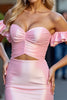 Load image into Gallery viewer, Pink Tight Bodycon Satin Keyhole Short Prom Dress