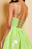 Load image into Gallery viewer, Sparkly Green Sequins A Line Short Corset Prom Dress