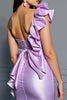 Load image into Gallery viewer, Lilac Tight Bodycon Satin Corset Short Prom Dress with Ruffles
