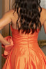 Load image into Gallery viewer, Orange A Line Short Satin Prom Dress with 3D Flowers
