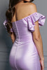 Load image into Gallery viewer, Lilac Corset Tight Bodycon Short Satin Prom Dress with Ruffles