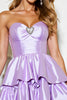 Load image into Gallery viewer, Lilac A Line Strapless Tiered Short Satin Prom Dress