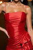 Load image into Gallery viewer, Red Satin Tight Bodycon Short Prom Dress with Ruffles