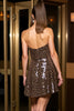 Load image into Gallery viewer, Brown Leopard Print Strapless A Line Short Prom Dress