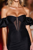 Load image into Gallery viewer, Black Satin Tight Short Corset Prom Dress with Sleeves