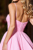 Load image into Gallery viewer, Pink Ruched A Line Satin Short Prom Dress