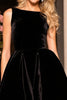 Load image into Gallery viewer, Black Velvet A Line Short Prom Dress