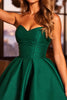 Load image into Gallery viewer, Dark Green Corset Sweetheart Satin Short Prom Dress