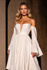 Load image into Gallery viewer, Ivory Strapless A Line Midi Prom Dress with Sleeves