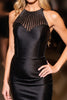 Load image into Gallery viewer, Sparkly Black Corset Halter Tight Short Prom Dress