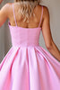 Load image into Gallery viewer, Pink Corset Satin A Line Short Prom Dress