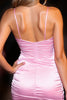 Load image into Gallery viewer, Pink Deep V-Neck Ruched Tight Short Prom Dress with Beading
