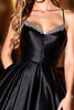Load image into Gallery viewer, Sparkly Black A Line Satin Short Corset Prom Dress with Beading