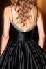 Load image into Gallery viewer, Sparkly Black A Line Satin Short Corset Prom Dress with Beading