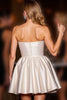 Load image into Gallery viewer, Ivory Satin Strapless A Line Short Corset Prom Dress