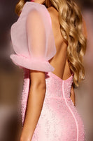 Load image into Gallery viewer, Sparkly Pink Tight Short Corset Prom Dress