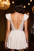 Load image into Gallery viewer, Sparkly Ivory Satin A Line Short Corset Prom Dress with Beading