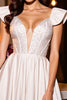 Load image into Gallery viewer, Sparkly Ivory Satin A Line Short Corset Prom Dress with Beading