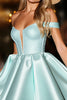 Load image into Gallery viewer, Green A Line Satin Short Corset Prom Dress