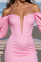 Load image into Gallery viewer, Pink Bodycon Short Corset Prom Dress with Ruffles