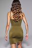 Load image into Gallery viewer, Army Green Bodycon Satin Spaghetti Straps Short Prom Dress