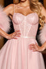 Load image into Gallery viewer, Sparkly Blush Sequin Corset Short Prom Dress with Feathers