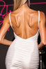 Load image into Gallery viewer, White Bodycon Cut Out Backless Satin Short Prom Dress