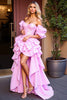 Load image into Gallery viewer, Sparkly Pink Sequin High-Low Prom Dress with Ruffles