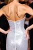 Load image into Gallery viewer, Sparkly Silver Sequin Sweetheart Bodycon Short Prom Dress