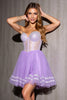Load image into Gallery viewer, Sparkly Lilac Tulle Corset Sweetheart Short Prom Dress