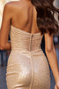 Load image into Gallery viewer, Sparkly Golden Corset Sweetheart Sequin Short Prom Dress