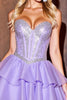 Load image into Gallery viewer, Sparkly Purple Sweetheart Sequin Short Prom Dress with Ruffles