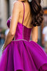 Load image into Gallery viewer, Sparkly Dark Purple Tulle Short Corset Prom Dress with Beading