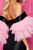 Load image into Gallery viewer, Black and Pink Satin Short Corset Prom Dress with Sleeves