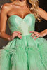Load image into Gallery viewer, Green Tulle Sweetheart Short Prom Dress with Feathers