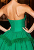 Load image into Gallery viewer, Dark Green Tulle Strapless Corset Short Prom Dress with Feathers