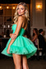 Load image into Gallery viewer, Green Strapless A Line Tulle Short Prom Dress