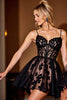 Load image into Gallery viewer, Black Tulle Lace Corset Short Prom Dress