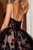 Load image into Gallery viewer, Black Tulle Lace Corset Short Prom Dress
