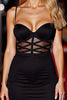 Load image into Gallery viewer, Black Tight Spaghetti Straps Satin Short Prom Dress