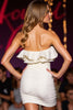 Load image into Gallery viewer, Sparkly White Strapless Bodycon Short Prom Dress with Ruffles