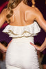 Load image into Gallery viewer, Sparkly White Strapless Bodycon Short Prom Dress with Ruffles