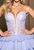 Load image into Gallery viewer, Lavender A Line Corset Strapless Tulle Short Prom Dress