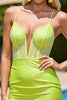 Load image into Gallery viewer, Sparkly Light Yellow Bodycon Beaded Satin Short Prom Dress