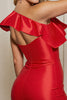 Load image into Gallery viewer, Red Bodycon One Shoulder Satin Short Prom Dress with Fringes