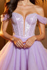 Load image into Gallery viewer, Lilac Sparkly Corset A Line Tulle Short Prom Dress