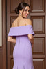 Load image into Gallery viewer, Lilac Satin Mermaid Maxi Mother of the Bride Dress with Appliques