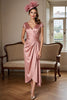 Load image into Gallery viewer, Dusty Rose Sheath Satin V-Neck Maxi Mother of the Bride Dress